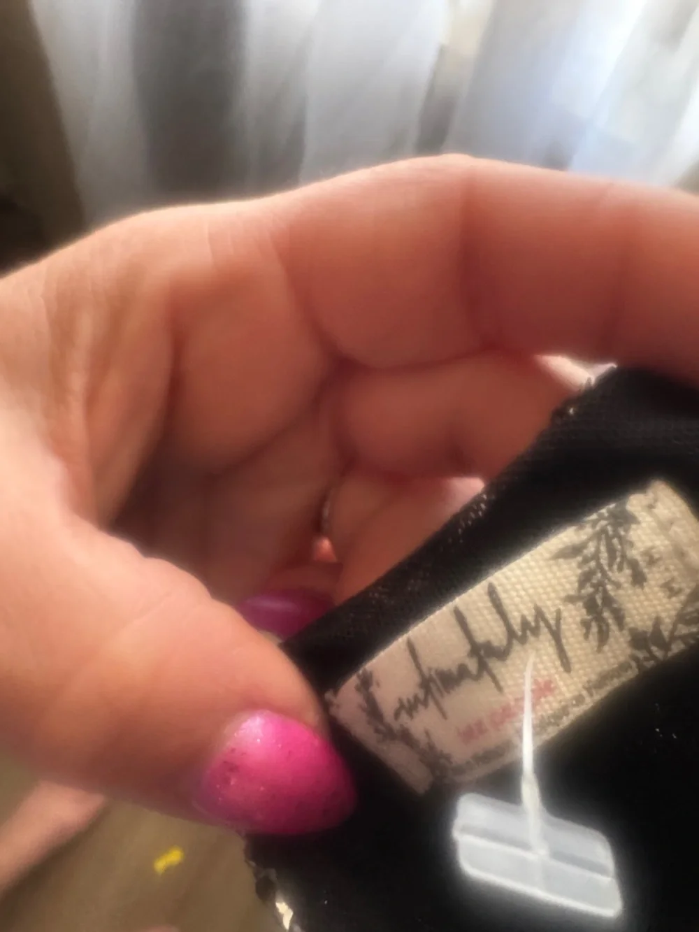 Free People Metallic Black Slip Dress with Pink Floral Accents - Picture 5 of 5
